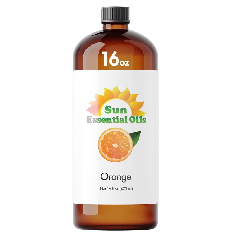 Sun Essential Oils - Sweet Orange Essential Oil 16 oz for Diffusers, Hair, Skin Care, Aromatherapy Massage, Candle, Soap, Lotion & Cleaning Products Making, Citrus Scent for Home - Image 1